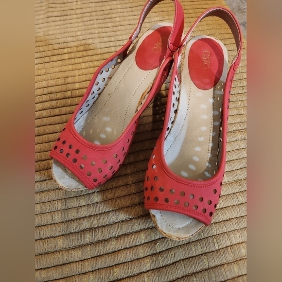 Cato Shoes - Red wedge sandals